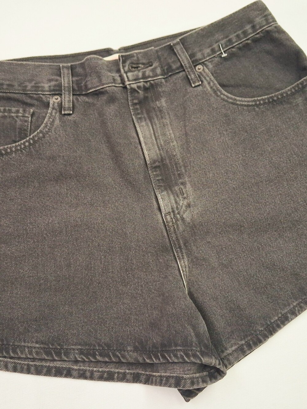 Levi’s High Waisted Mom Shorts 33 Black Wash Denim Jean Shorts